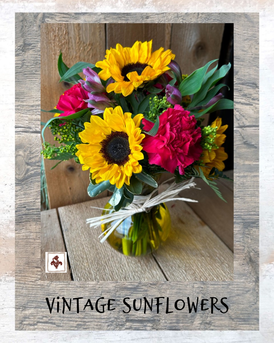 Vintage Sunflowers with Treat