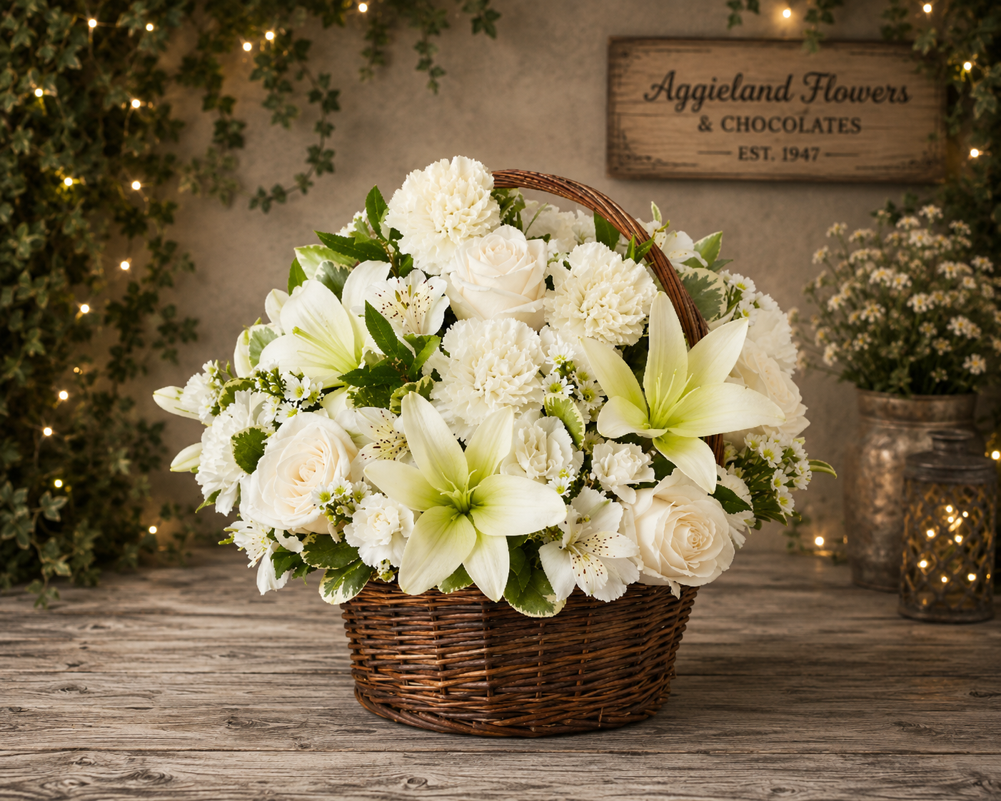 Blessings & Sympathy Basket - White