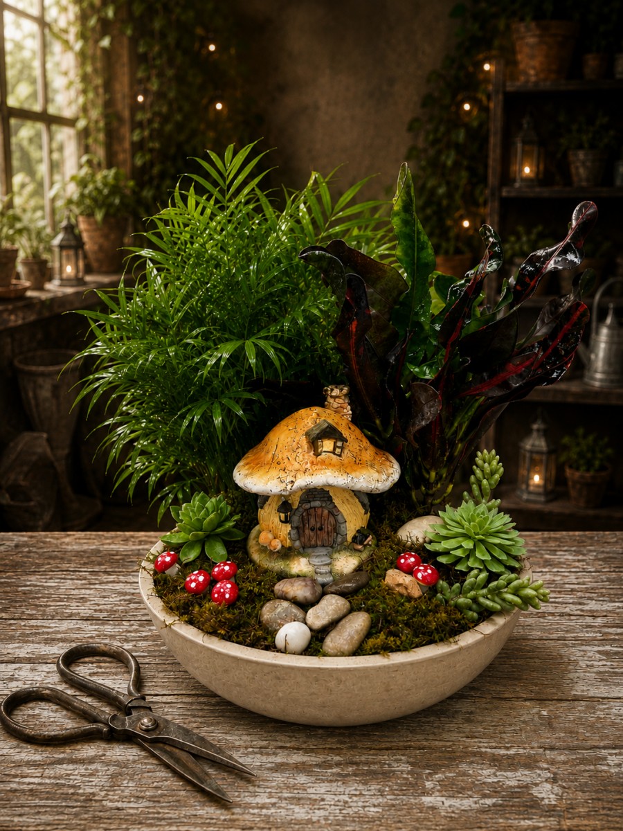 Mossy Rock Lane ~ Enchanted Dish Garden