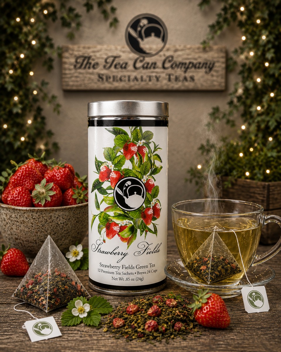 Strawberry Fields Green Tea ~ The Tea Can Company