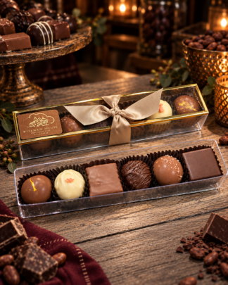 Wiseman House Chocolates 6-piece Aggieland Mix with assorted handcrafted chocolates from Hico, Texas