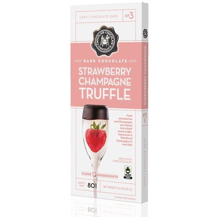 Dark Strawberry Champagne Truffle Bar
