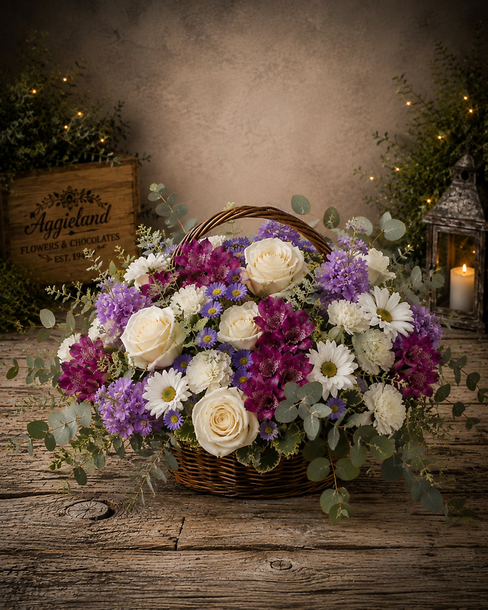 Blessings & Sympathy Basket - Purple