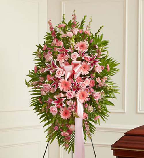 Deepest Sympathy Standing Spray - Pink