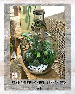Faux ~ Enchanted Garden Succulent Terrarium