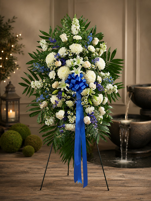 Blue Skies & Beautiful Memories ~ Standing Spray