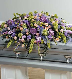 Multicolored Full Cover Casket Spray