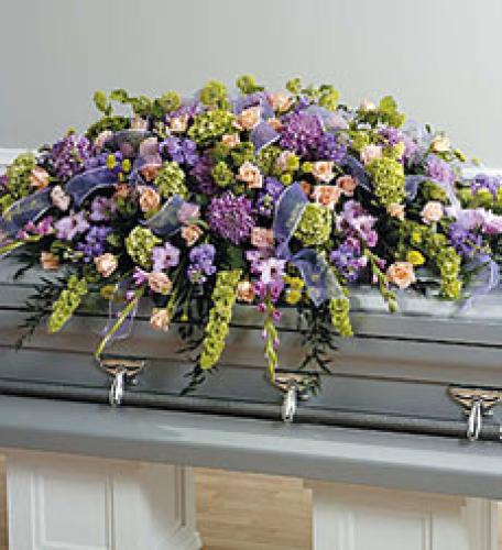 Purple Gardens Full Cover Casket Spray