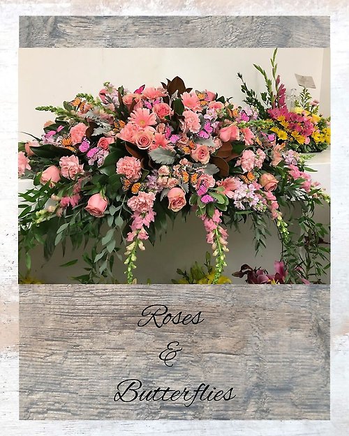 Blooms & Butterflies Casket Spray