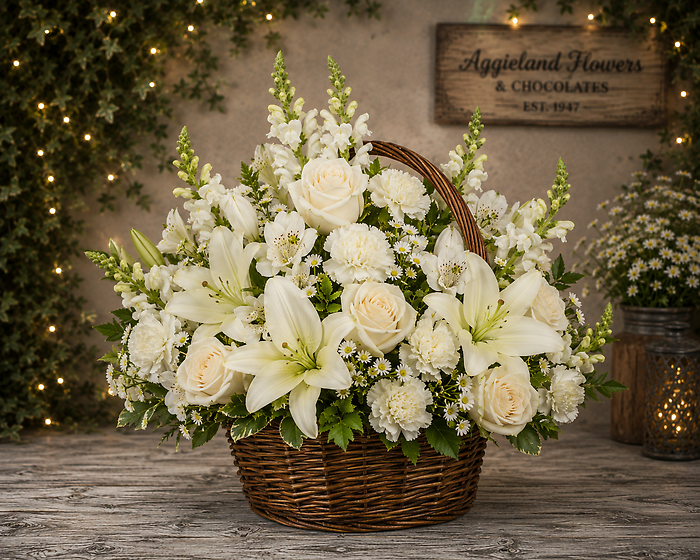 Blessings Sympathy Basket - White