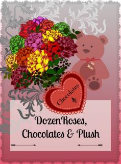 Designer\'s Choice - Dozen Roses, Chocolates & Plush!