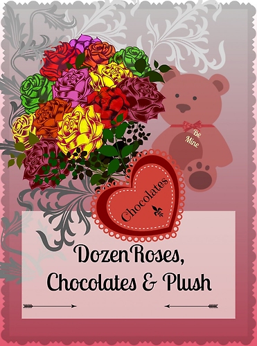 Designer\'s Choice - Valentine\'s Dozen Roses, Chocolate & Plush