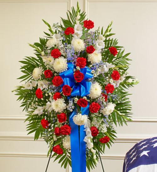 Deepest Sympathy Standing Spray - Patriotic