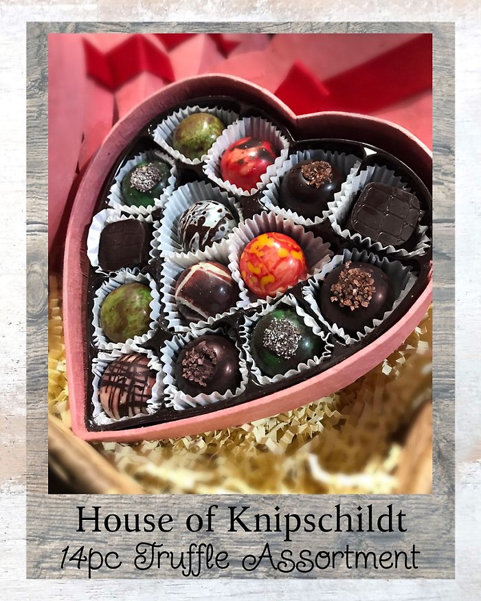 Knipschildt ~ Pink Heart 14pc Truffle Assortment