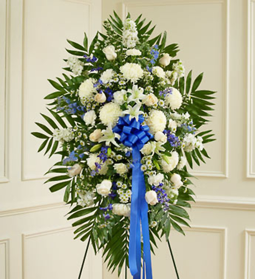 Deepest Sympathy Standing Spray - Blue
