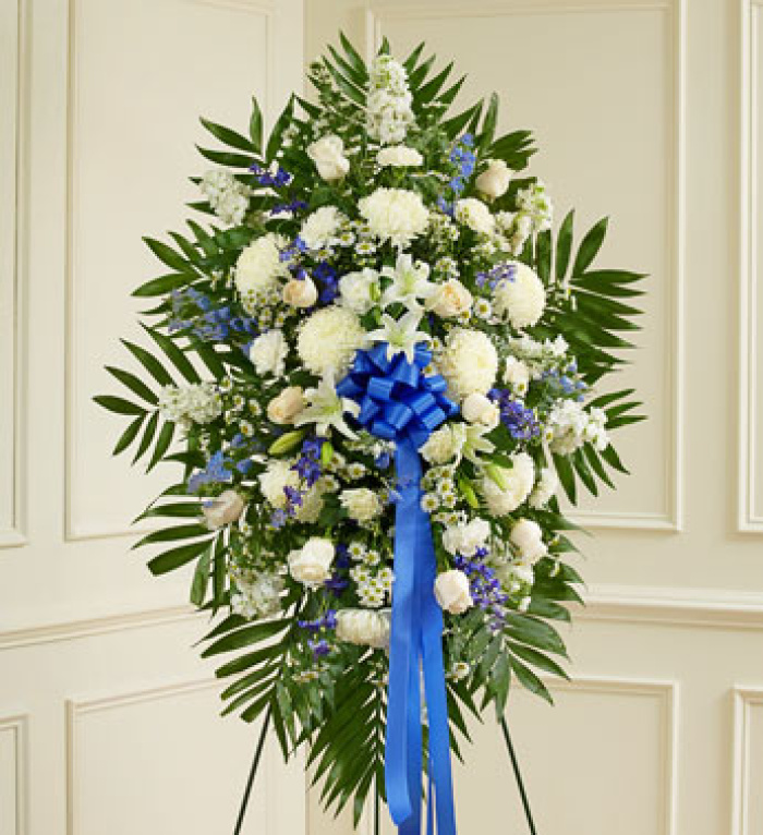 Deepest Sympathy Standing Spray - Blue