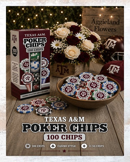 Texas A&M Poker Chips 100 Chips