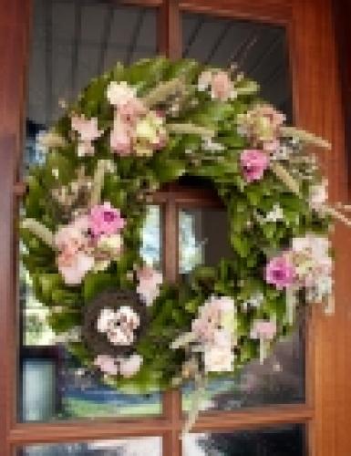 Roses and Magnolia 23\" Wreath