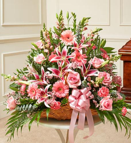 Thoughts and Prayers Fireside Basket - Pink Tones