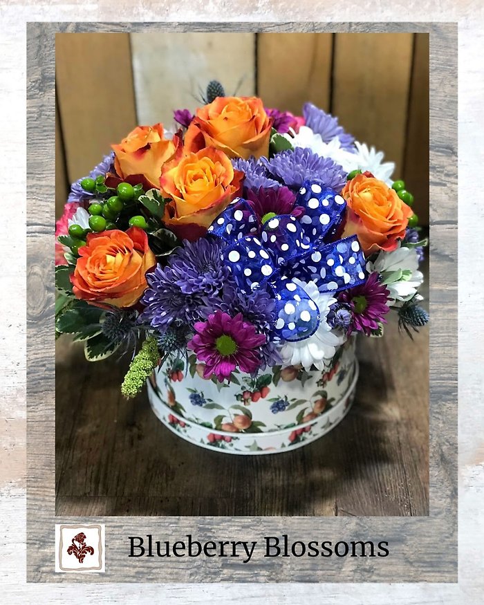 Blueberry Blossoms with Mothers Day Pick