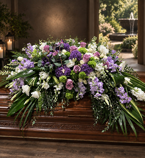Lavender Eventide Casket Spray
