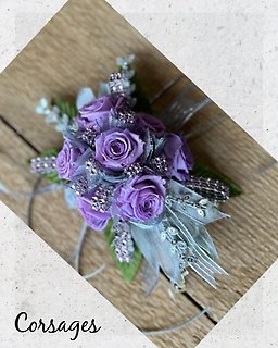 Lavender & White Corsage ~ Extra Bling