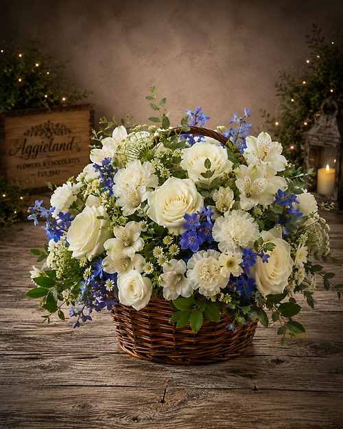 Blessings Sympathy Basket - Blue