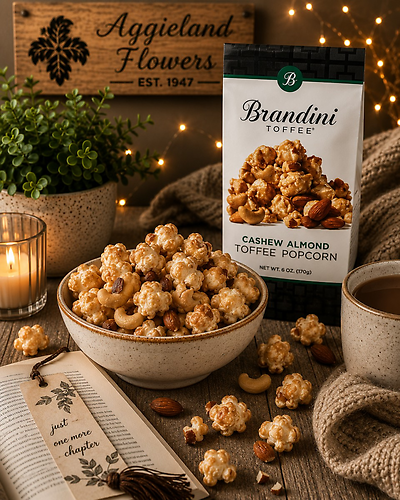 Cashew Almond Toffee Popcorn ~ Brandini 6oz box