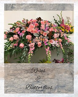 Blooms & Butterflies Casket Spray