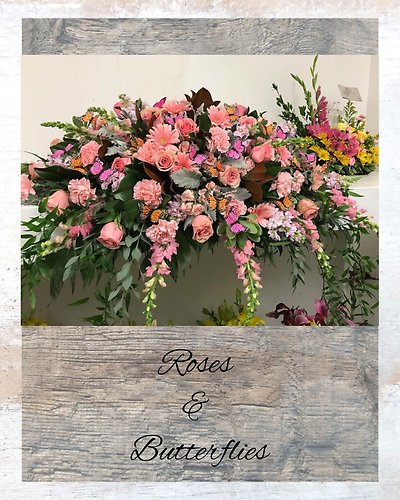 Blooms & Butterflies Casket Spray
