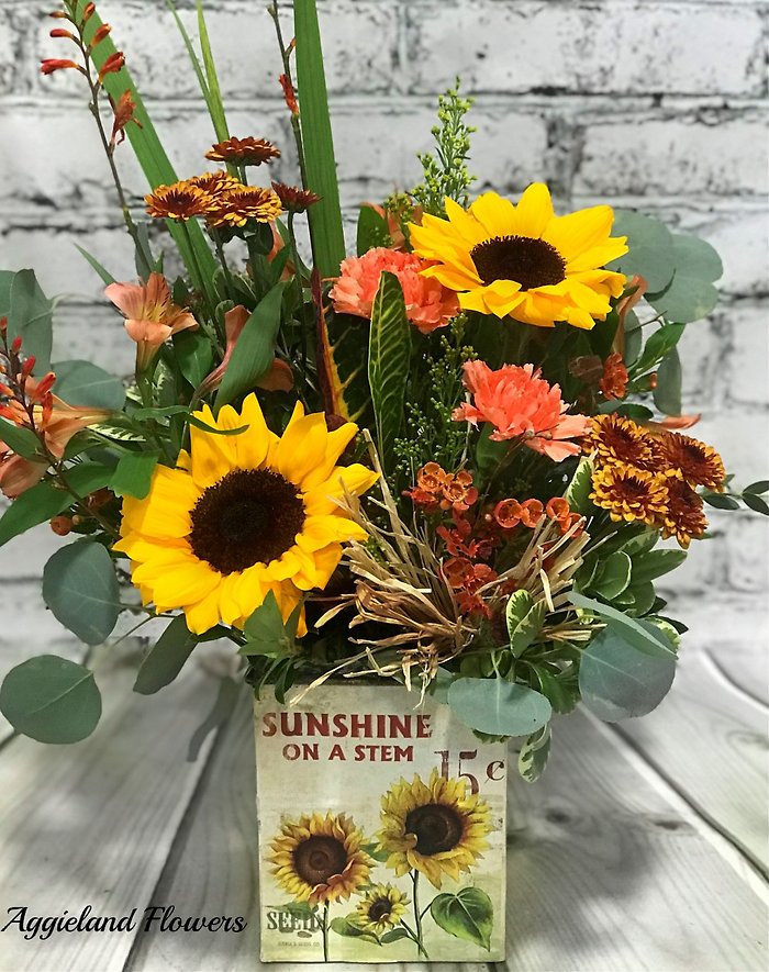 Ol\' Tyme Sunflower Tin with Treat