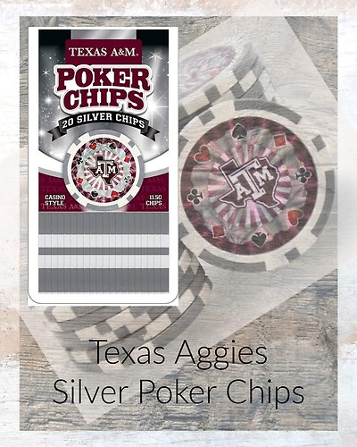 Texas A&M Silver Poker Chips