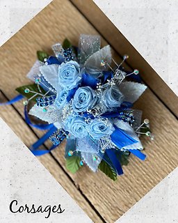 Baby Blue Spray Rose with Extra Bling