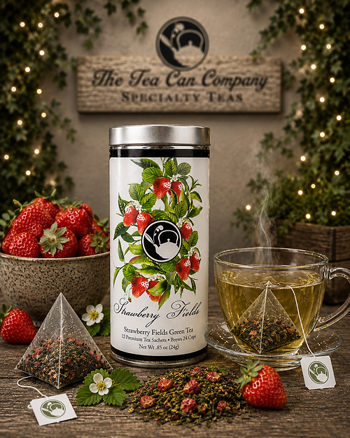 Strawberry Fields Green Tea ~ The Tea Can Company