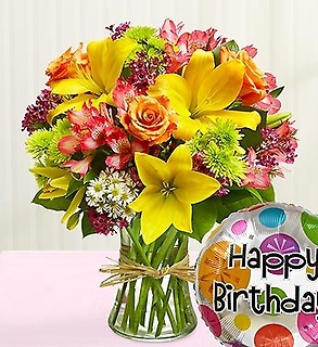 Special Birthday Wish Bouquet & Balloon
