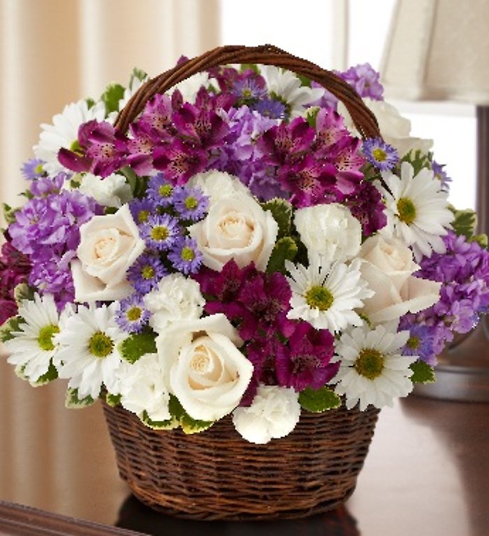 Blessings Sympathy Basket - Purple