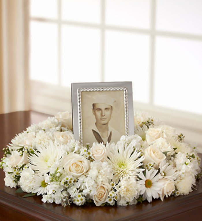Memorial Table Wreath - White