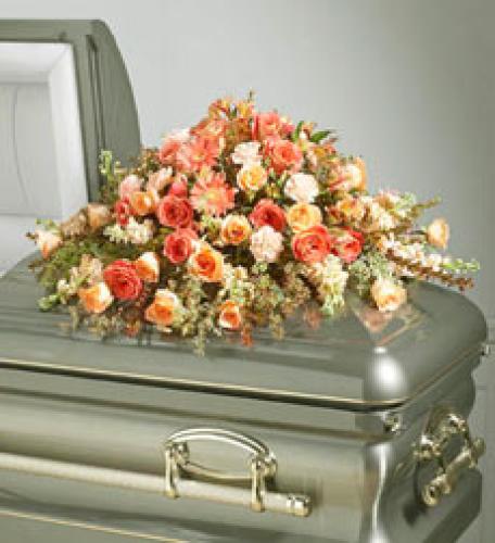 Peach Casket Spray