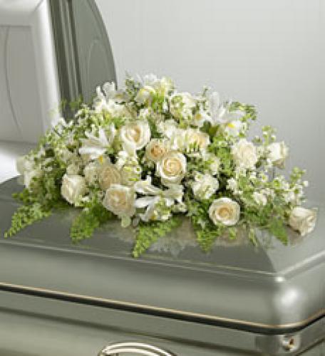 All-White Casket Spray